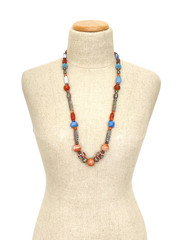 Vintage Himalayan Nepal Tibetan Necklace Turquoise Agate Carnelian Beads 32″