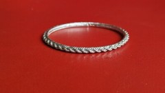 Vintage TRIFARI Silver Tone Braided Twist Thin Bangle Bracelet
