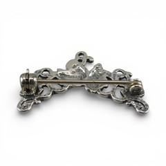 Sterling Silver GRAPE VINE Charm Holder PIN Wine Lover Gift BROOCH Art Nouveau