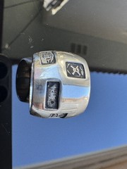 Vtg Vass Ludacer Sterling Silver Wide Hallmark Biker Ring Band Sz 9.75 Fit 9.25+