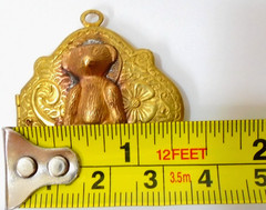 RARE EDWARDIAN GOLD FILLED LOCKET with TEDDY BEAR CAMEO ONE OF A KIND