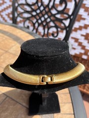 RARE Vintage Stretchable Golden Tone Monet Necklace choker