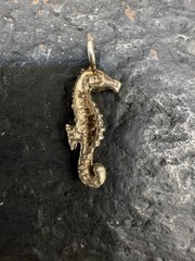 Vintage Sterling Silver Seahorse Nautical Estate Charm Pendant 925