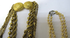 Vintage LOT of 12 Necklaces Assorted Sizes & Colors Gold red white pearl