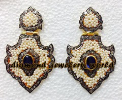 2.03ct Rose Cut Diamond Gemstone Studded Silver Vintage Gorgeous Earring Jewelry