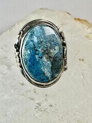 Art Nouveau ring Floral Art Deco leaves band Size 4.25 Sterling Silver women gir