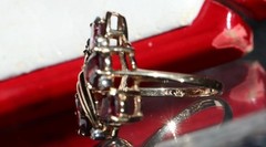 14k yellow gold ring 4.00ct rhodolite garnet diamond sz 5.25 vintage 4.95g N3511