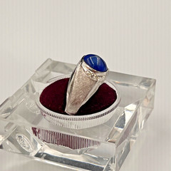 Vtg 18K HGE Faux Star Sapphire Ring, Mens Mans 11.75, Heavy Gold Electroplate