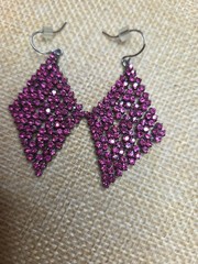 RETRO / VINTAGE RHINESTONE DANGLE EARRINGS 2 PR LOT VERY PRETTY