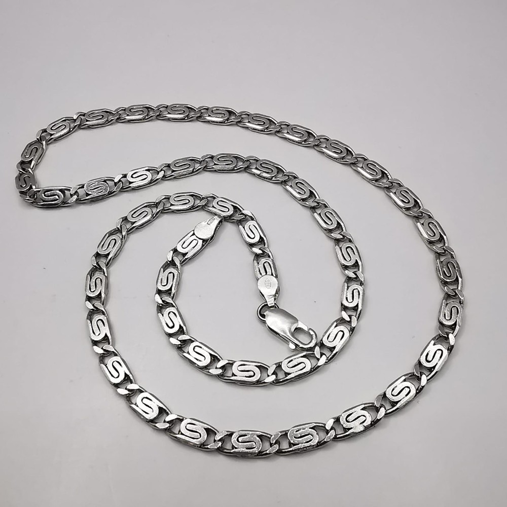 Vintage 925 Sterling Silver Chain Necklace Signed Hallmarked Heavy 32.10g