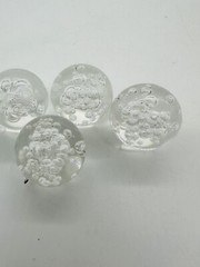German Lucite Ball Pendants, Controlled Bubble, Bubble Pendant, 25mm Set of 5