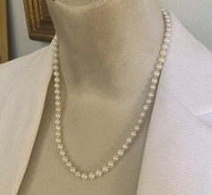 Dainty 18.5″ Akoya Pearl Necklace, 5-6mm, Sterling Clasp
