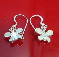 VTG 925 MOP Butterfly Earrings 1in Drop Sterling Silver Mother of Pearl Inlay