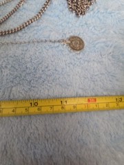 Vintage Bohemian Silver-Toned Coin Bracelet Anklet Dangle Charm ADJ. & Broach.
