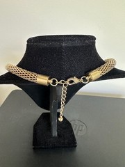 Vintage Chunky Link Mesh Chain Collar Necklace 16-18 ” Adjustable