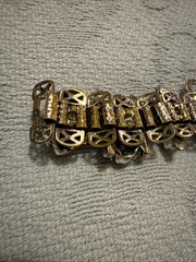 Vintage Silver Tone Florenza 7” Bracelet, Devil Viking Character