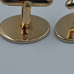 VTG Swank Mens Cufflinks Brushed Gold Tone W/ Etched Filigree Bullet Back