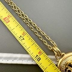Vintage Monogram Necklace Victorian Revival Pendant Gold Tone 36”