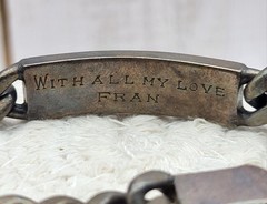Vintage Napier 925 Sterling Silver ID Engraved Nameplate Curb Link Bracelet