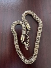 Vintage Chunky Link Mesh Chain Collar Necklace 16-18 ” Adjustable