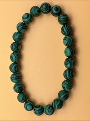 Green Malachite Stone Round Bead Stretch Bracelet Gemstone