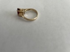 Vintage 14k Yellow Gold Pink Tourmaline with Diamonds Ring Sz 5.5