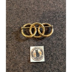 Vintage JMS 1/20 12K Gold Filled Interlocking Triple Circle Ring Brooch Pin