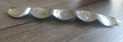 Antique Silvertone Filigree Amethyst Glass Stone 7″ Bracelet