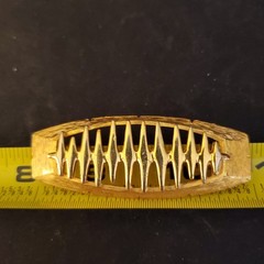Statement JJ Brooch Pin Modern Contemporary Brushed Gold Tone MCM J Jonette EUC