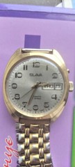 Vintage automatic wristwatch Slava made in USSR Russian watch gold plated