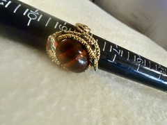 Vintage ART Signed Double Snake Poison Ring 8.5 Adjustable