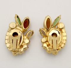 Verified 5120 D&E Juliana Fall Watermelon Heliotrope Vitrail Rhinestone Earrings