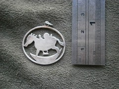 JMS Unusual Rocking Horse Vintage Sterling Silver Bracelet Charm Pendant 2.6g