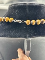 Vtg Tigers Eye Jewelry Faceted Tiger’s Eye Round Beaded