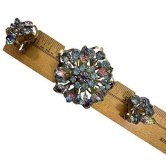 VTG 50s Juliana Watermelon Rhinestone Brooch Set