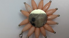 MCM Peachy Pink Large Triple Floral Statement Necklace