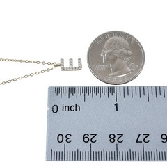 Vintage Gold-Tone Sterling Silver 925 Cubic Zirconia E Chain Necklace 16″-18″