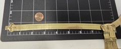 Whiting & Davis Fringe Buckle Necklace Vtg Gold Plated Mesh Metal 17″ Band 1/2″
