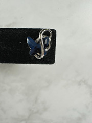 Sterling Silver Rich Blue Butterfly Stud Earrings