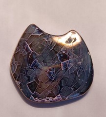 Midcentury Modern Japan Glazed Ceramic Art Modernist Brutalist Brooch Pin Set