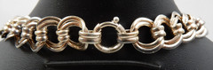 VINTAGE .835 EUROPEAN SILVER DOUBLE ROUND LINK 16″ CHAIN NECKLACE, 67.8 GRAMS