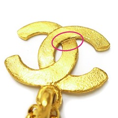 CHANEL Gold Plated CC Logos Charm Vintage Chain Necklace Pendant #1302c Rise-on