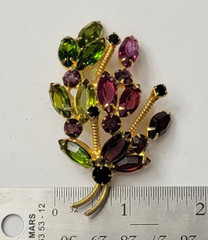 Juliana D & E DeLizza Elster Leaf Brooch and Earring Set #2