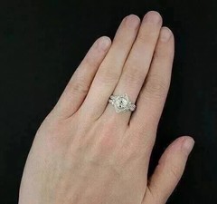 Timeless Old European Style LabCreated Diamond Circa Engagement 14K Gold FN Ring