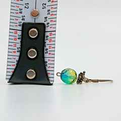 VTG 925 Faceted Glass 1in Drop Earrings Sterling Silver 2gtw Blue Green Swirl