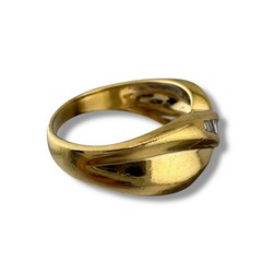 Vintage 14k Yellow Gold 0.60ctw Baguette Diamond Crossover Design Ring 5.4g