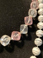 Lot of 3 Vintage Lucite/Acrylic Beaded Necklaces 17 in, 24 in, 28 in