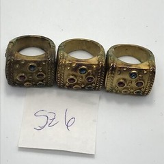 Vintage 18K HGE Plated Multi Color Crystals Unique Bold Look Ring varied sizes