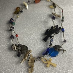 Vintage Trade Bead Fetish Hand Strung Necklace