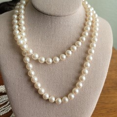 Lot of Vintage Faux Pearl Necklaces with Necklace Enhancer As Is